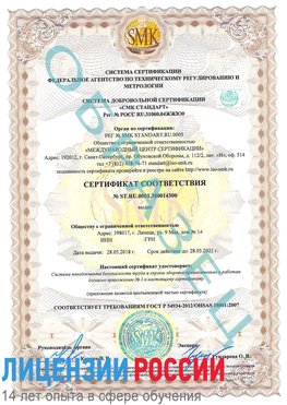 Образец сертификата соответствия Нижневартовск Сертификат OHSAS 18001